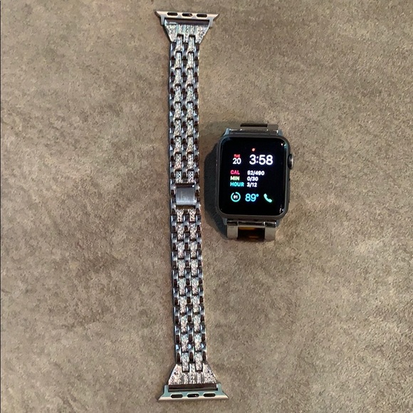 Accessories - Crystal and silver Apple watch band, bling!